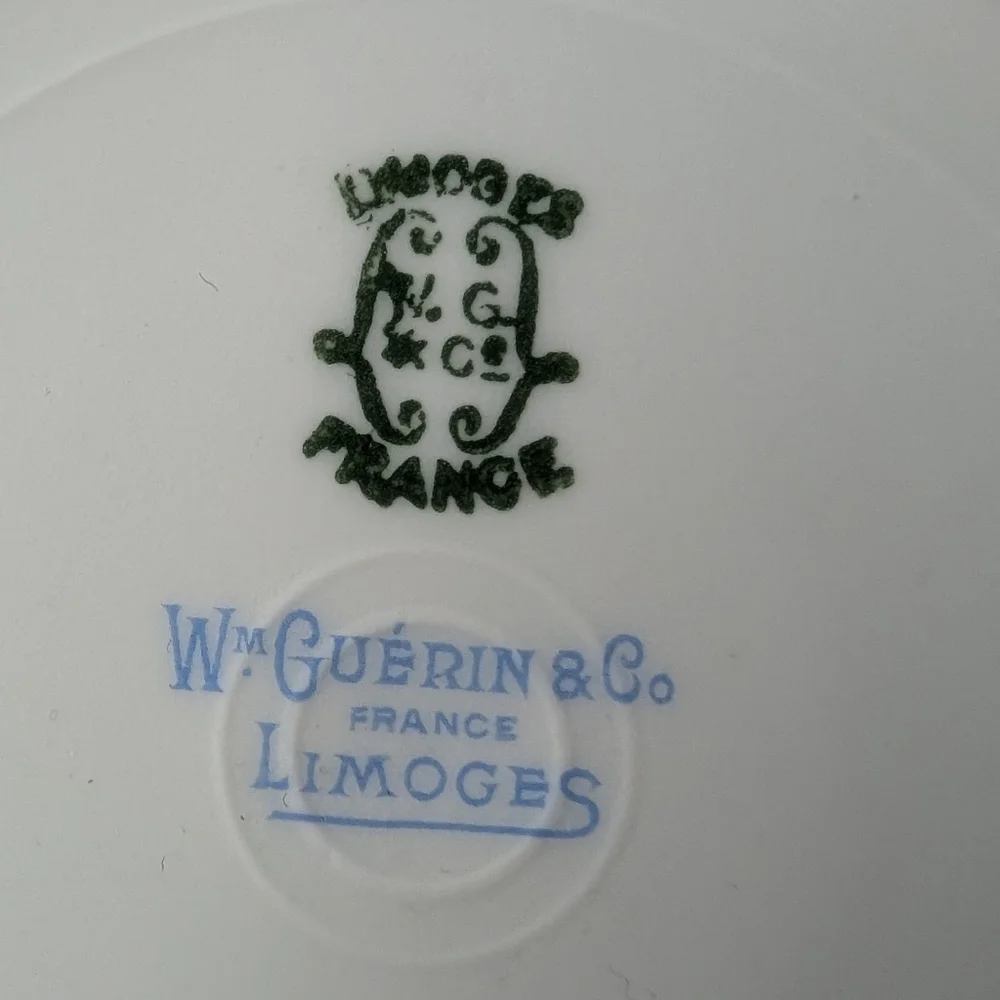 Limoges W.M. Guerin France Pink Floral Gold Detail Porcelain Plates Vintage - 4
